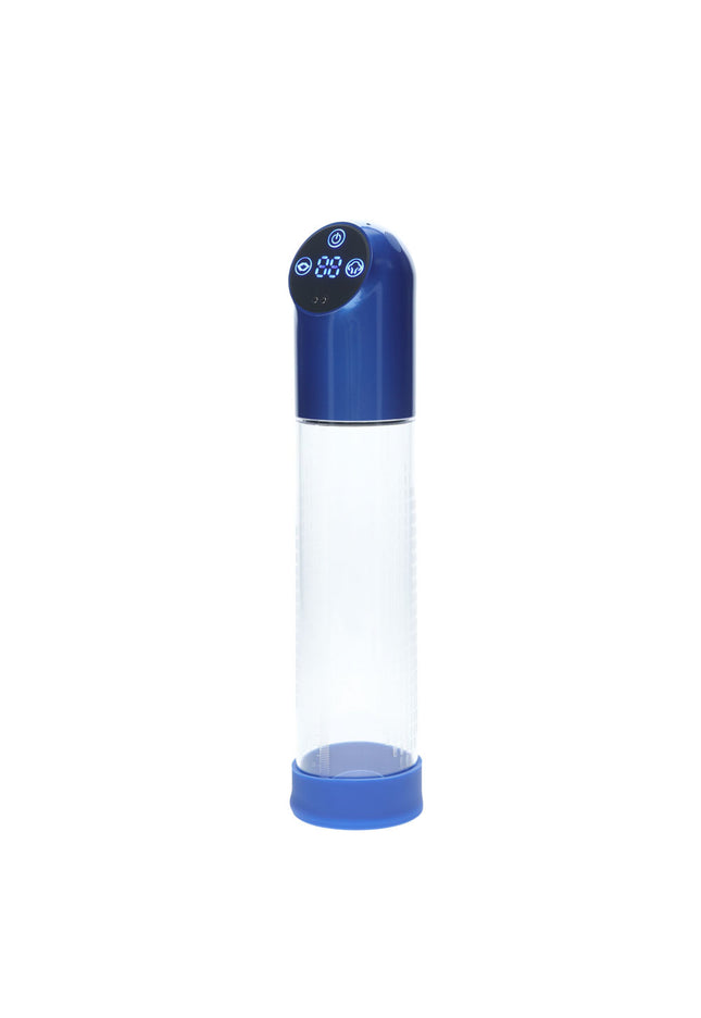 PUMPED Automatic Waterproof Pump - Metal Blue - Blue/Clear USB Rechargeable Automatic Penis Pump