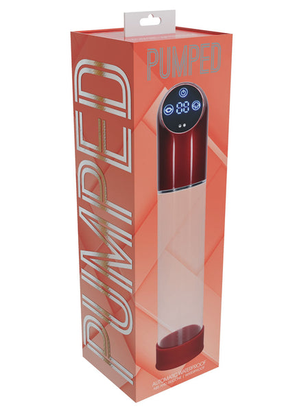 PUMPED Automatic Waterproof Pump - Metal Red - Red/Clear USB Rechargeable Automatic Penis Pump