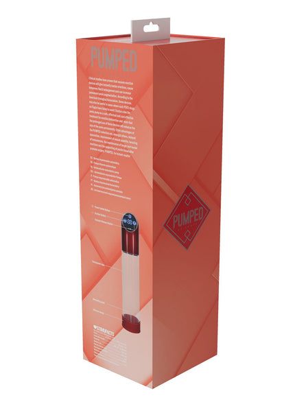 PUMPED Automatic Waterproof Pump - Metal Red - Red/Clear USB Rechargeable Automatic Penis Pump