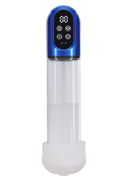 PUMPED Engage Automatic Penis Pump - Blue - Metallic Blue USB Rechargeable Auto Penis Pump