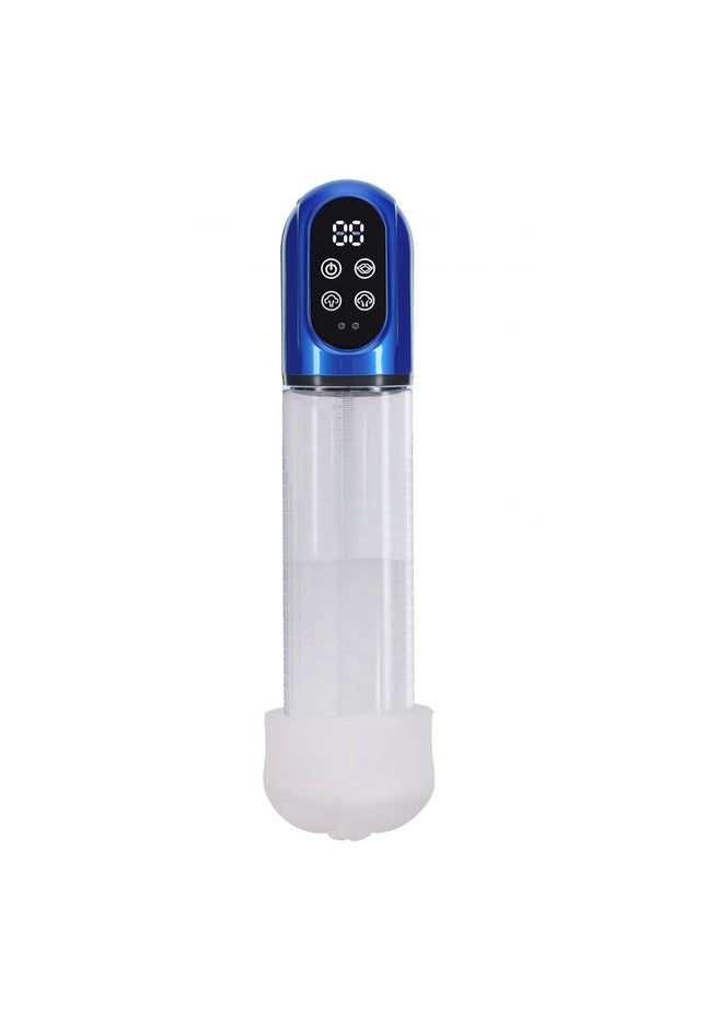 PUMPED Engage Automatic Penis Pump - Blue - Metallic Blue USB Rechargeable Auto Penis Pump