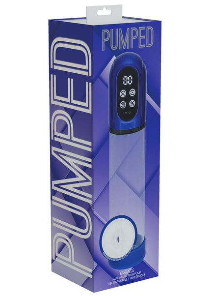 PUMPED Engage Automatic Penis Pump - Blue - Metallic Blue USB Rechargeable Auto Penis Pump