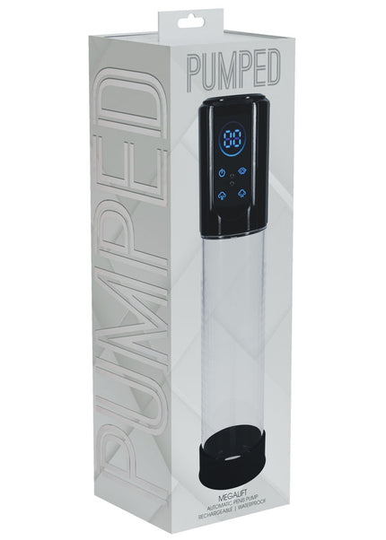 PUMPED MegaLift Automatic Penis Pump - Black - Black/Clear USB Rechargeable Auto Penis Pump