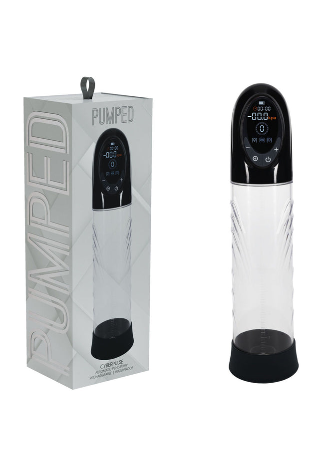 PUMPED CyberPulse Automatic Penis Pump - Black - Black/Clear USB Rechargeable Auto Penis Pump