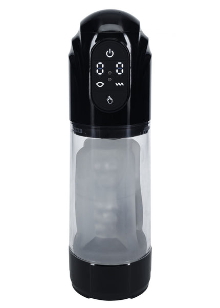 PUMPED TechnoThrust Auto Masturbator - Black/Clear USB Rechargeable Auto Maturbator