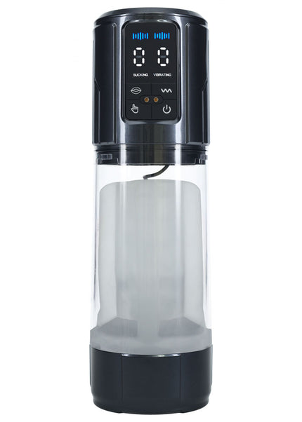 PUMPED UltraLift Automatic Masturbator - Gunmetal Grey/Clear USB Rechargeable Auto Masturbator
