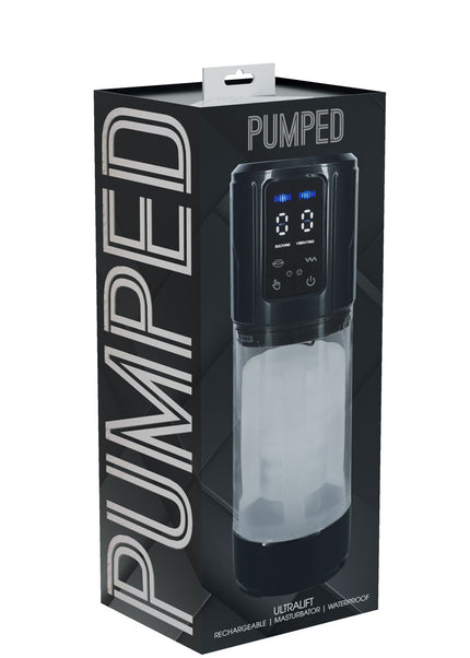 PUMPED UltraLift Automatic Masturbator - Gunmetal Grey/Clear USB Rechargeable Auto Masturbator