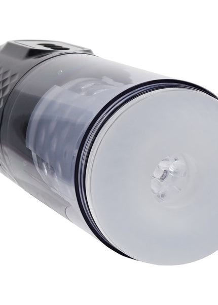 PUMPED Vortex - Gunmetal - Gunmetal Grey/Clear USB Rechargeable Sucking Rotating and Thrusting Auto Masturbator