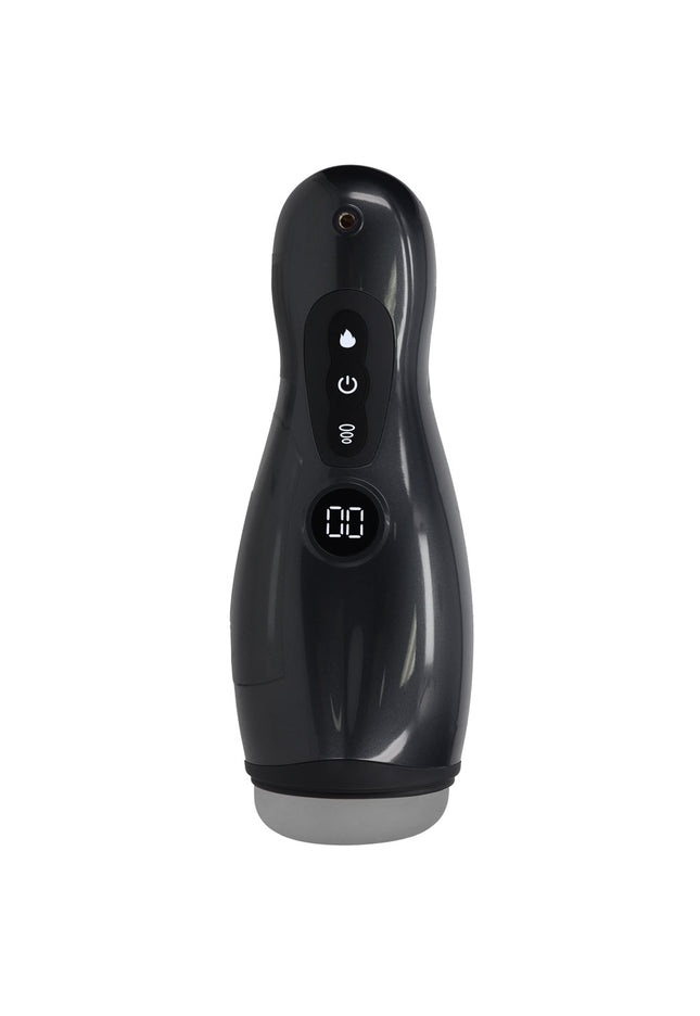 PUMPED Virtuo - Gunmetal - Gunmetal Grey/Clear USB Rechargeable Sucking And Vibrating Auto Masturbator