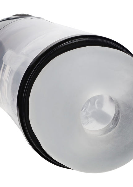 PUMPED SonicPull - Gunmetal - Gunmetal Grey/Clear USB Rechargeable Sucking And Vibrating Auto Masturbator