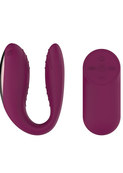 Passion Play Couple Vibe with Remote Controller - Purple USB Rechargeable Couples Vibrator with Wireless Remote
