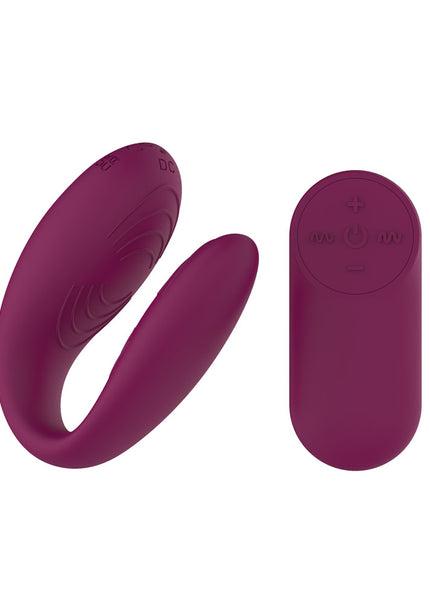 Passion Play Couple Vibe with Remote Controller - Purple USB Rechargeable Couples Vibrator with Wireless Remote