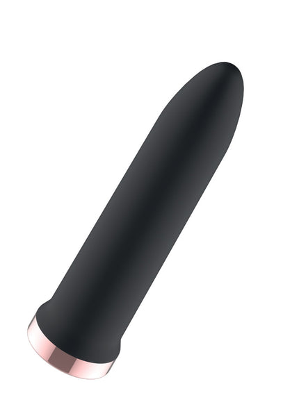 Passion Play Rechargeable Vibrating Bullet - Black - Black 9.8 cm USB Rechargeable Bullet