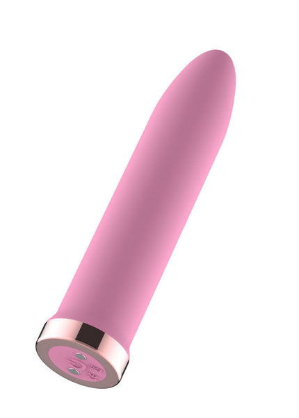 Passion Play Rechargeable Vibrating Bullet - Pink - Pink 9.8 cm USB Rechargeable Bullet
