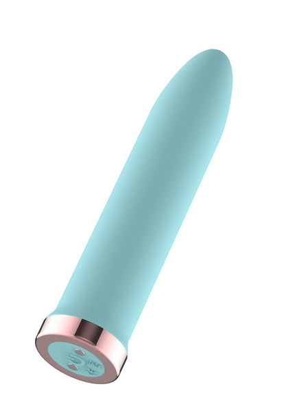 Passion Play Rechargeable Vibrating Bullet - Blue - Blue 9.8 cm USB Rechargeable Bullet