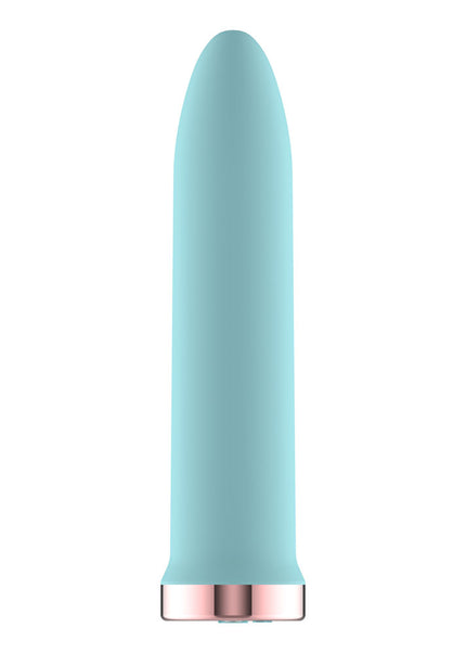 Passion Play Rechargeable Vibrating Bullet - Blue - Blue 9.8 cm USB Rechargeable Bullet