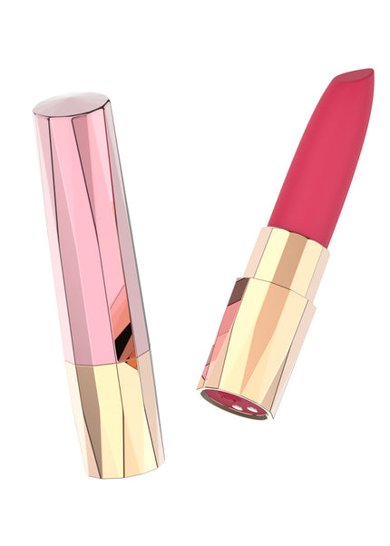 Passion Play Rechargeable Lipstick Vibe - Pink/Gold 9.6 cm USB Rechargeable Lipstick Bullet Vibrator