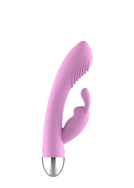 Passion Play Silicone Rabbit Vibrator - Pink 18.6 cm USB Rechargeable Rabbit Vibrator