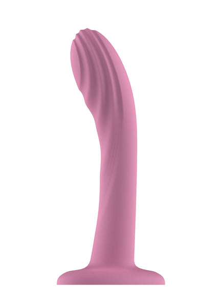 Passion Play Liquid Silicone Textured Dildo - Pink - Pink 18 cm Dildo
