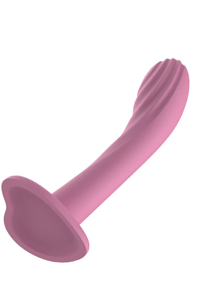 Passion Play Liquid Silicone Textured Dildo - Pink - Pink 18 cm Dildo