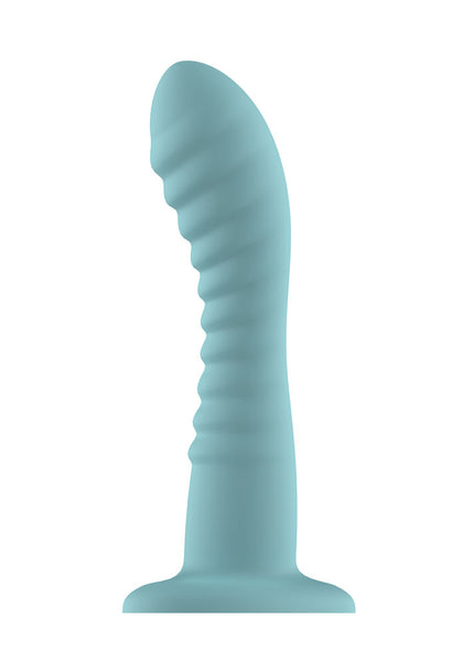 Passion Play Liquid Silicone Ridged Dildo - Blue - Blue 18 cm Dildo