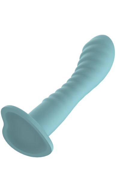 Passion Play Liquid Silicone Ridged Dildo - Blue - Blue 18 cm Dildo