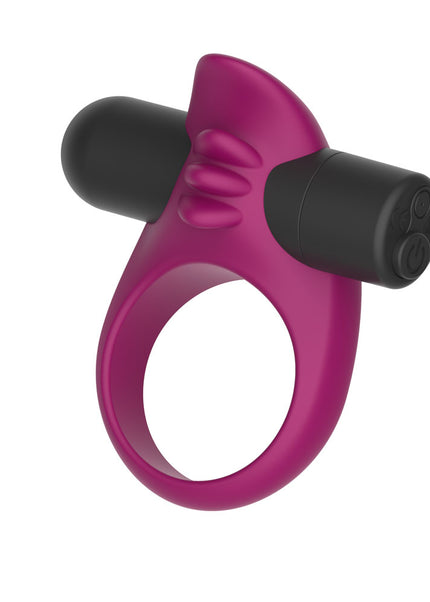 Passion Play Silicone Vibrating Cockring - Purple USB Rechargeable Vibrating Penis Ring