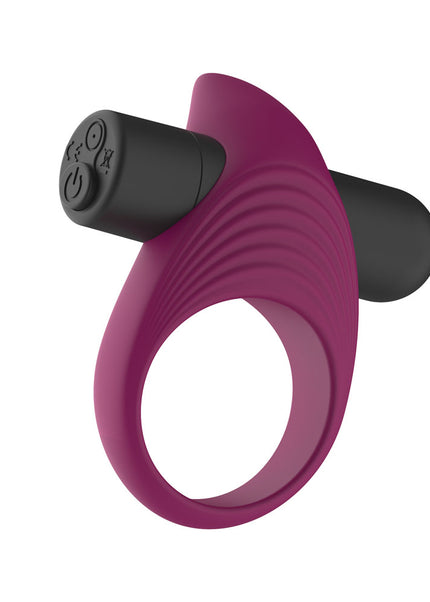 Passion Play Silicone Vibrating Cockring - Purple USB Rechargeable Vibrating Penis Ring