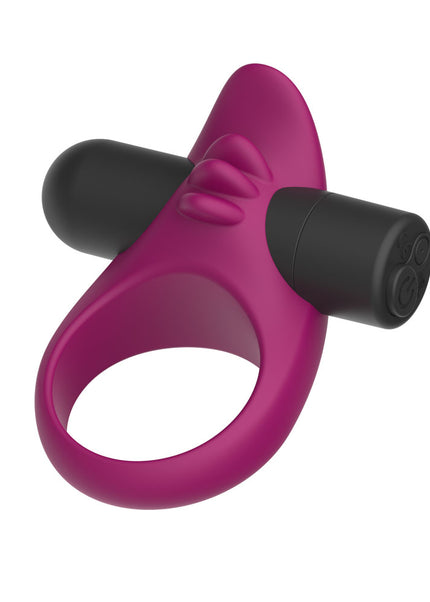 Passion Play Silicone Vibrating Cockring - Purple USB Rechargeable Vibrating Penis Ring