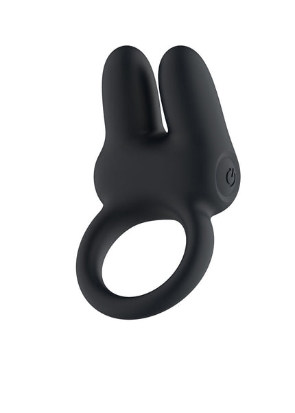 Passion Play Dual Motors Vibrating Cockring - Black USB Rechargeable Vibrating Cock Ring