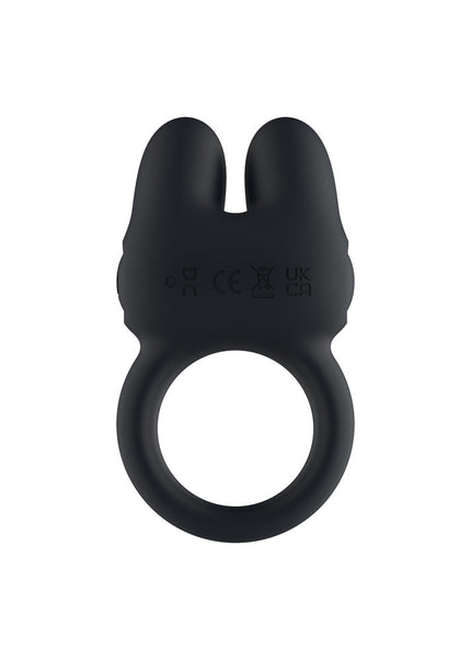 Passion Play Dual Motors Vibrating Cockring - Black USB Rechargeable Vibrating Cock Ring