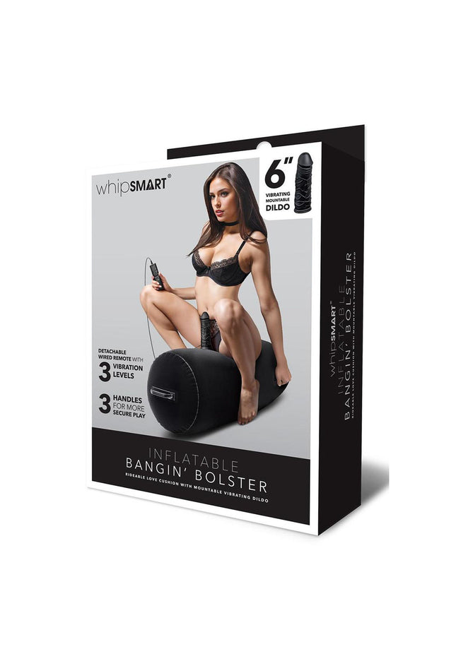 Whipsmart Inflatable Bangin Bolster - Black Inflatable Cushion with 6'' Vibrating Dong