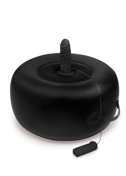Whipsmart Inflatable Vibrating Love Seat - Black Inflatable Cushion with 6'' Vibrating Dong