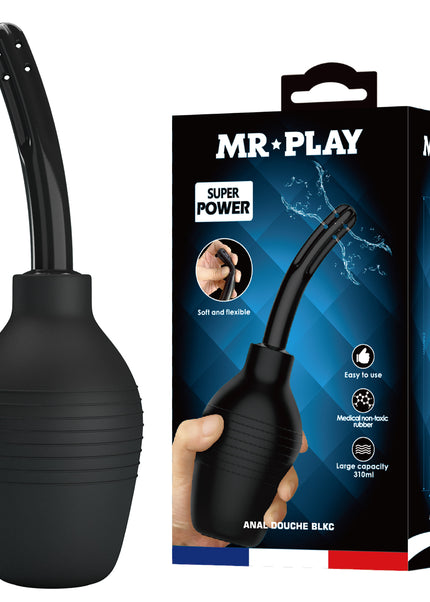 MR PLAY Anal Douche - Black - Black Unisex Douche - 310 ml Capacity