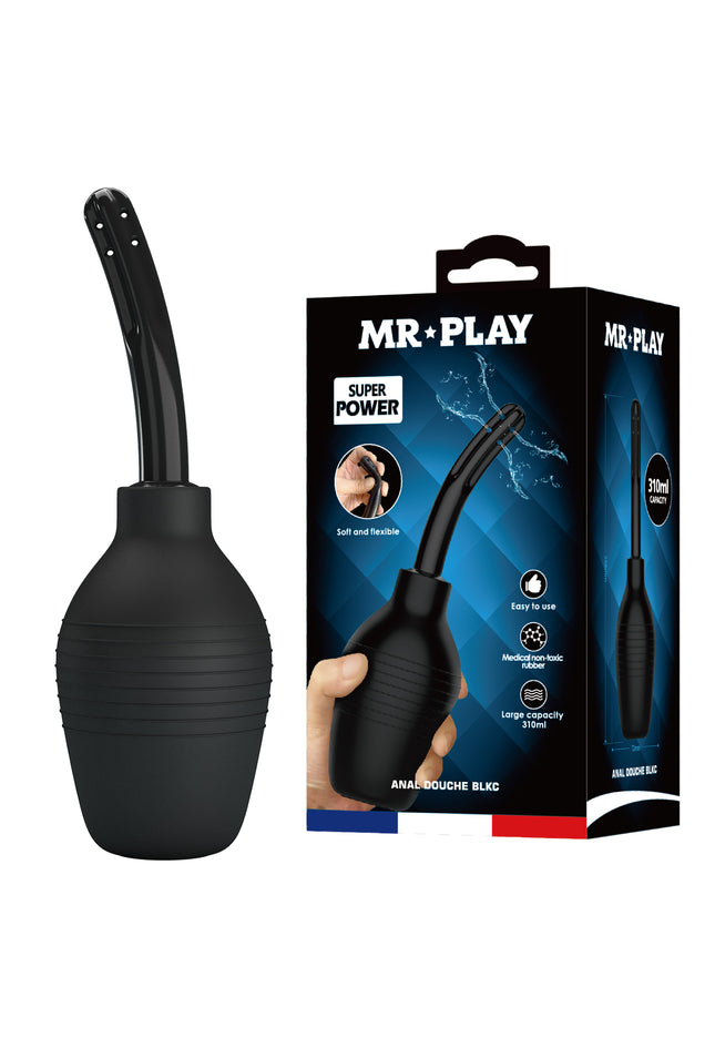 MR PLAY Anal Douche - Black - Black Unisex Douche - 310 ml Capacity