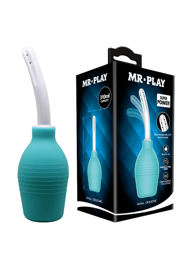 MR PLAY Anal Douche - Aqua/White Unisex Douche - 310 ml Capacity