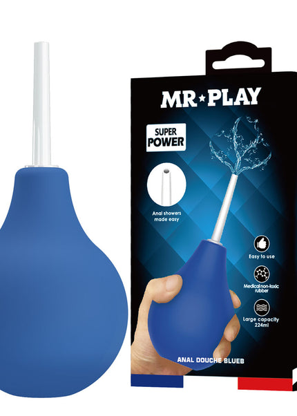 MR PLAY Anal Douche - Blue - Blue Unisex Douche - 224 ml Capacity