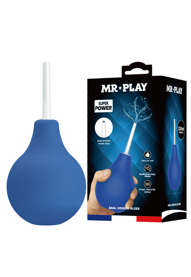 MR PLAY Anal Douche - Blue - Blue Unisex Douche - 224 ml Capacity