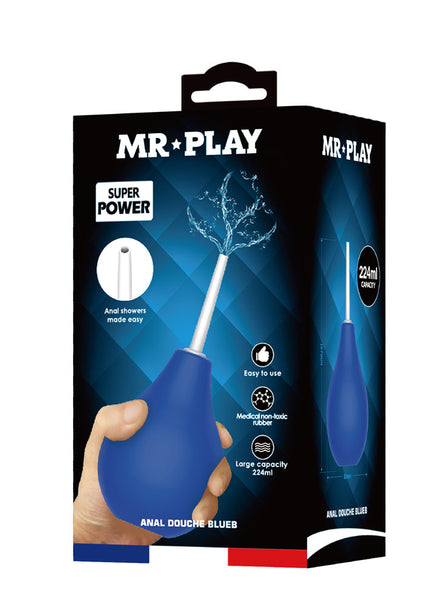 MR PLAY Anal Douche - Blue - Blue Unisex Douche - 224 ml Capacity