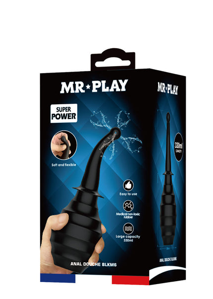 MR PLAY Anal Douche M6 - Black - Black Unisex Douche - 330 ml Capacity