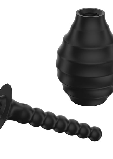 MR PLAY Anal Douche M7 - Black - Black Unisex Douche - 330 ml Capacity