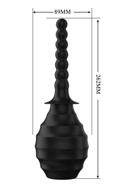 MR PLAY Anal Douche M7 - Black - Black Unisex Douche - 330 ml Capacity