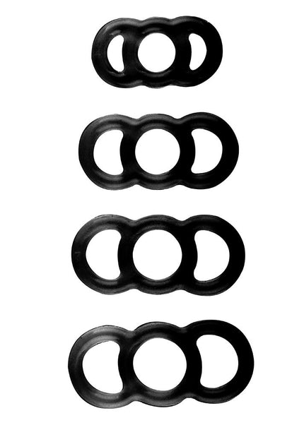 LuvPump ComFit Silicone Rings - Black Silicone Rings - Set of 4 Sizes
