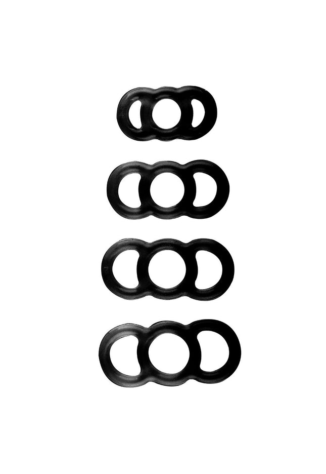 LuvPump ComFit Silicone Rings - Black Silicone Rings - Set of 4 Sizes
