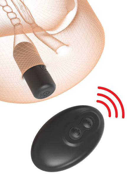 PDX Plus Double Pounder Vibrating Squeeze Stroker - Flesh - Flesh USB Rechargeable Vibrating Vagina Stroker