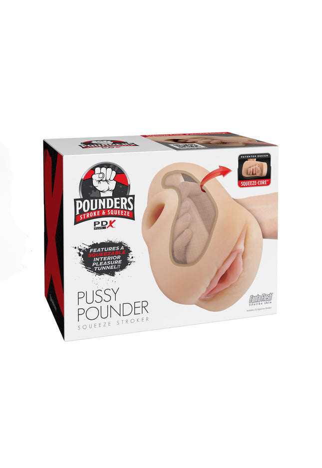 PDX Plus Pussy Pounder Squeeze Stroker - Flesh - Flesh Vagina Stroker