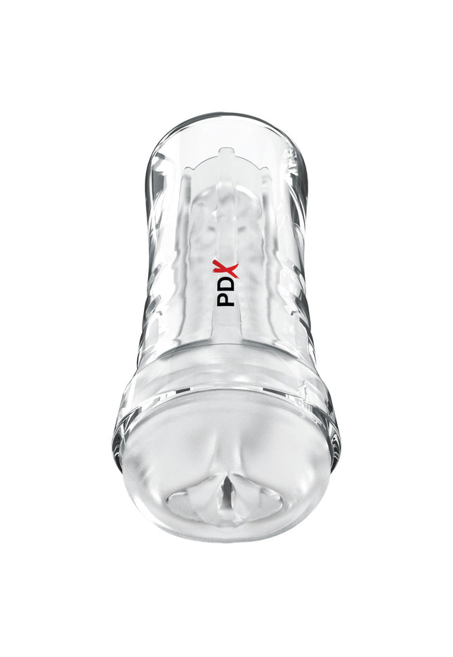 PDX Extreme Wet Pussies - Super Luscious Lips - Clear - Clear Self Lubricating Vagina Stroker