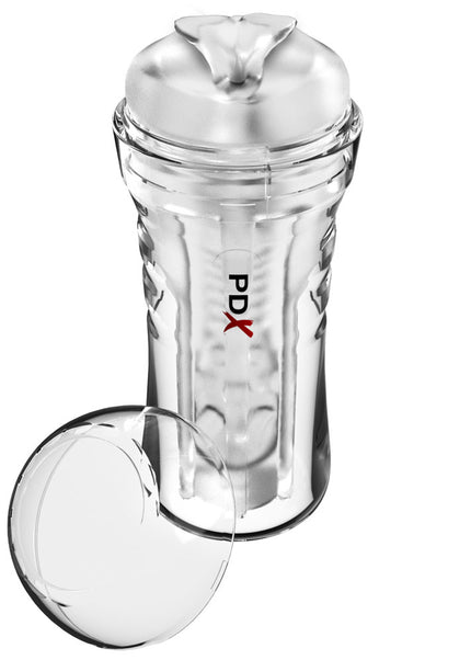 PDX Extreme Wet Pussies - Super Luscious Lips - Clear - Clear Self Lubricating Vagina Stroker