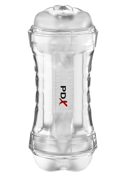 PDX Wet Pussies Super Flip-A-Pussy Over - Clear - Clear Dual Ended Self Lubricating Stroker (Vagina & Ass)