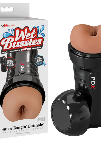 PDX Wet Bussies Super Bangin Butt - Brown - Brown Anal Stroker